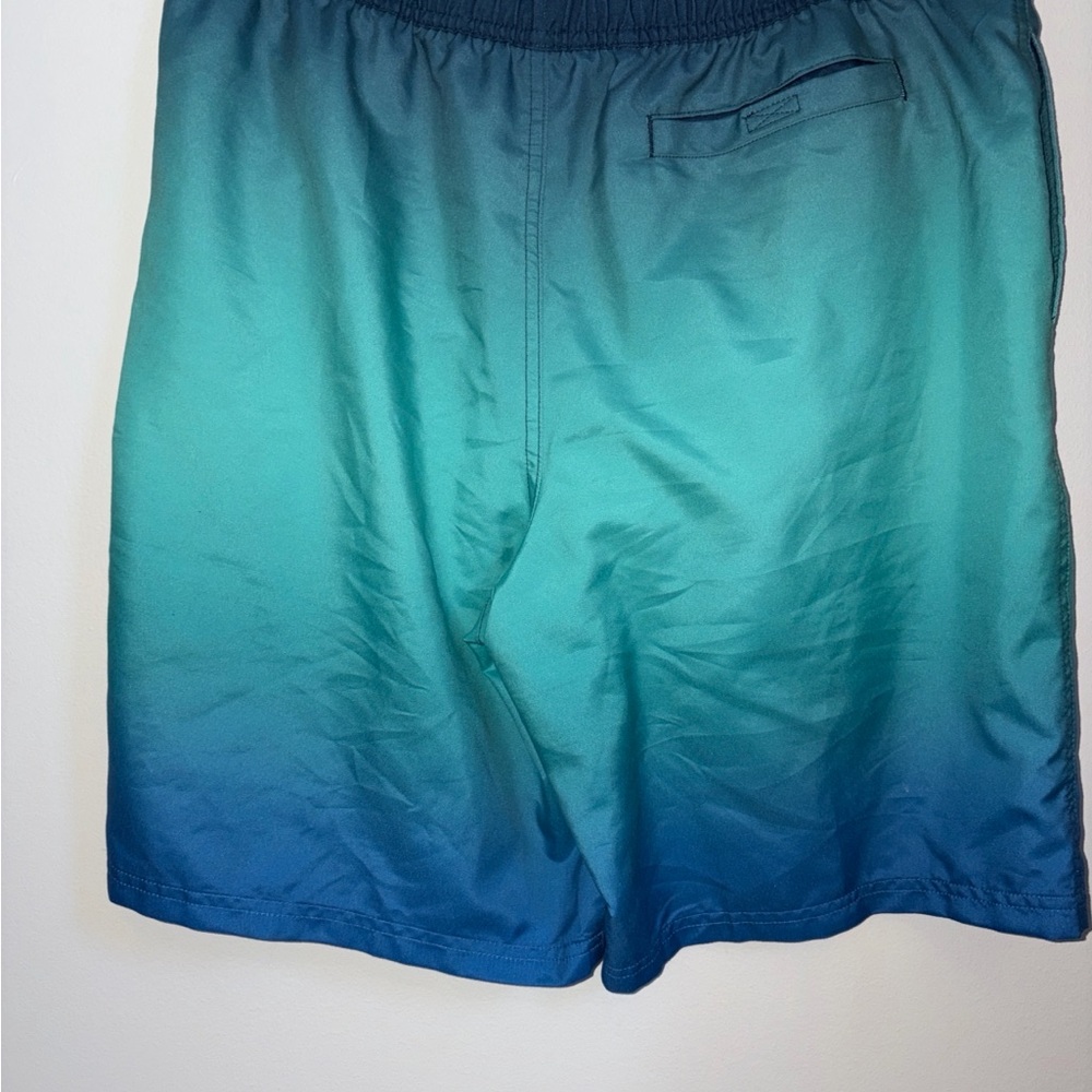 Men's Ombre Teal to Navy Swim Trunks - Unknown Brand - Picture 2 of 3